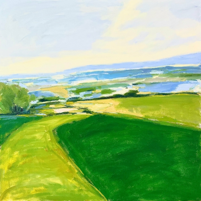 Isabelle Abbot, Shifting to Summer, 2022. Oil on canvas, 36 x 36”