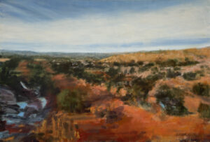 Oil painting titled "Los Cerrillos Road" by Dean Dass for sale by Les Yeux du Monde