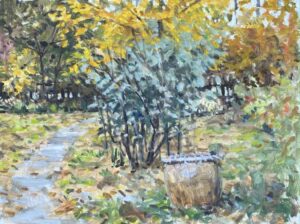 Oil painting titled "Front Yard" by Richard Crozier for sale by Les Yeux du Monde
