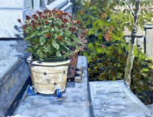 Oil painting titled "Potted Plant" by Richard Crozier for sale by Les Yeux du Monde